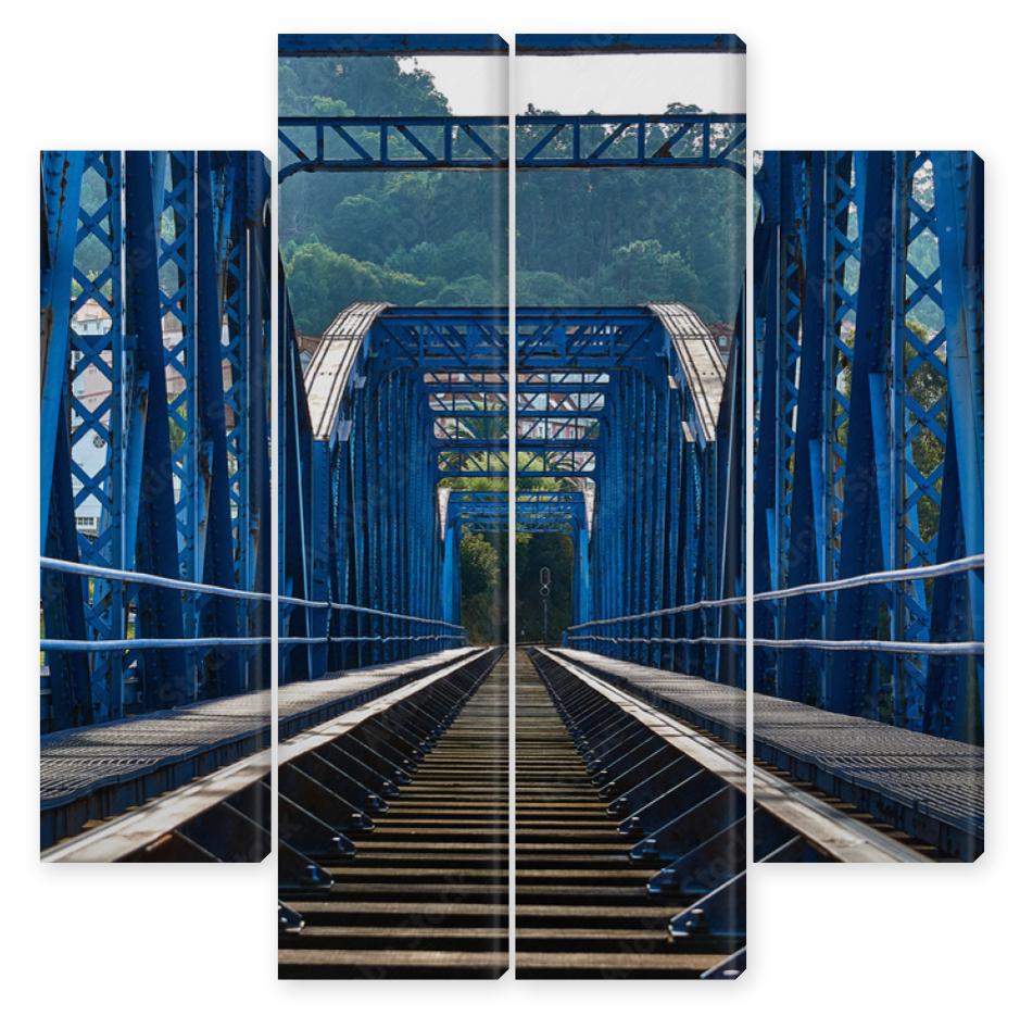 Obraz Kwadryptyk Iron bridge for train.