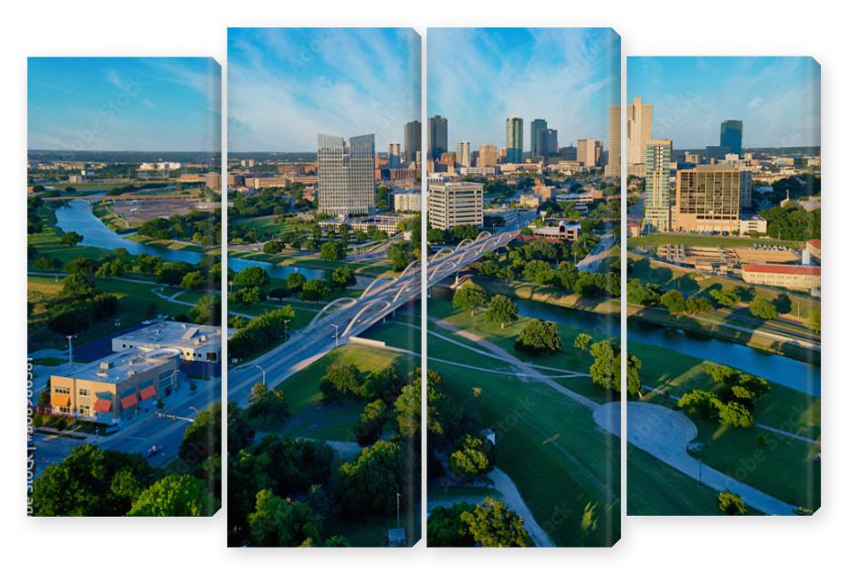 Obraz Kwadryptyk Aerial of Downtown Fort Worth