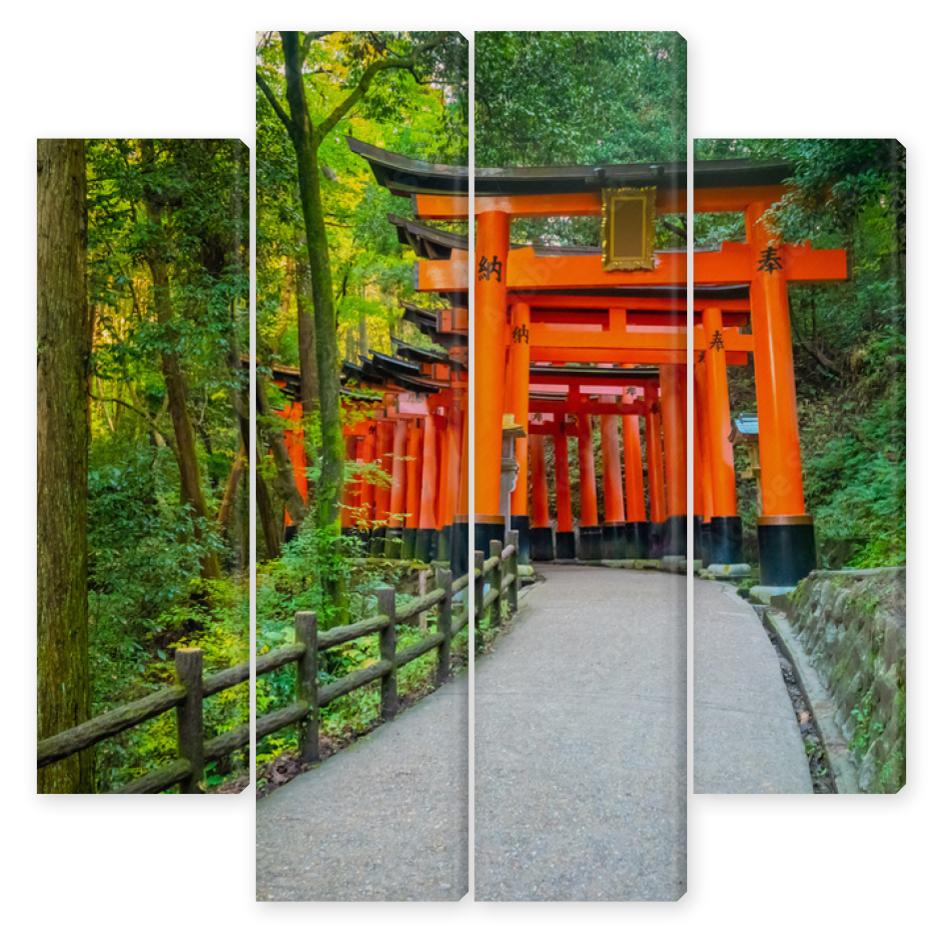 Obraz Kwadryptyk Japan. Kyoto. The orange gates