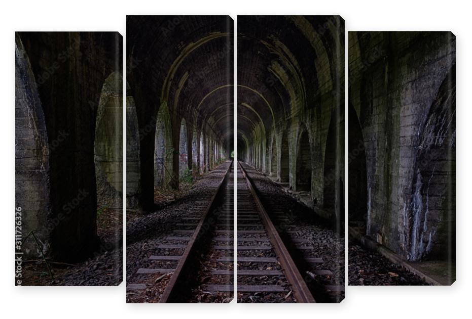 Obraz Kwadryptyk Old train tunnel