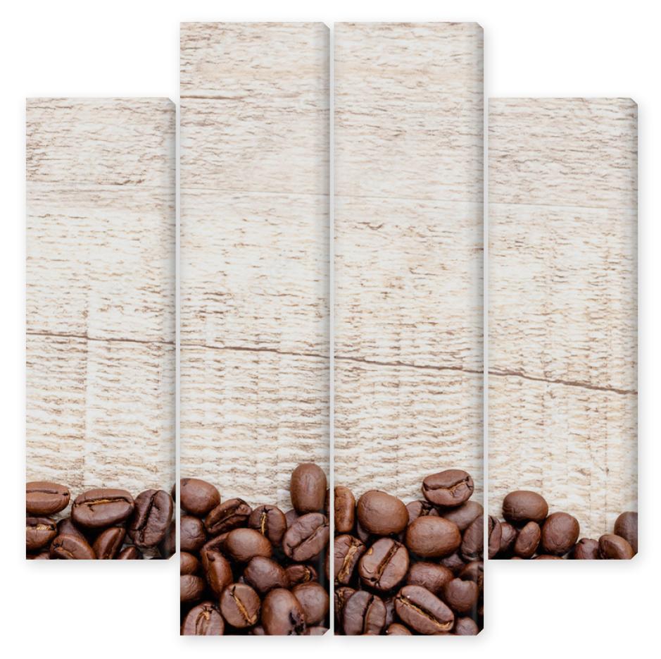 Obraz Kwadryptyk Coffee on wooden background.