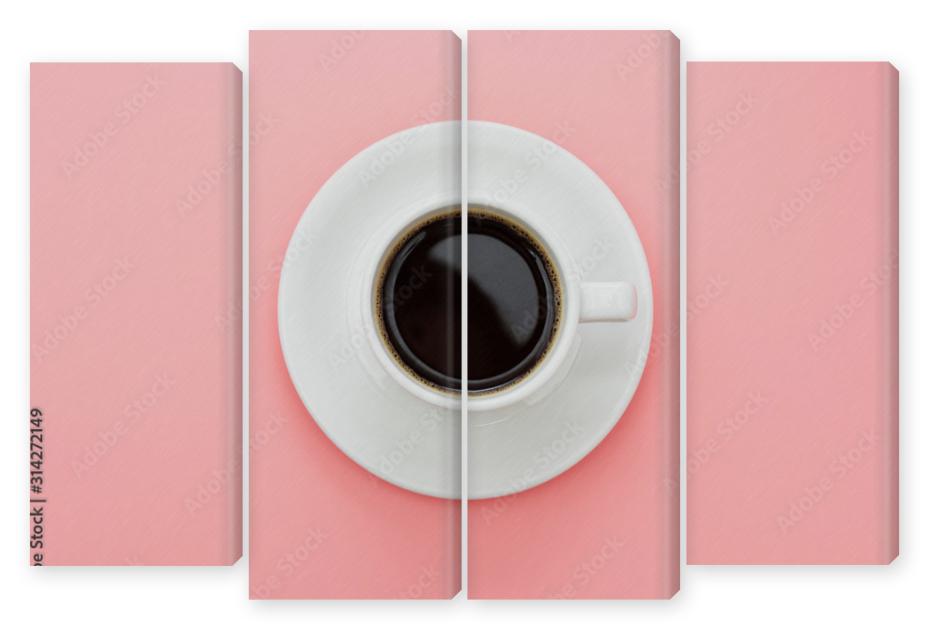 Obraz Kwadryptyk Coffee cup isolated on pink