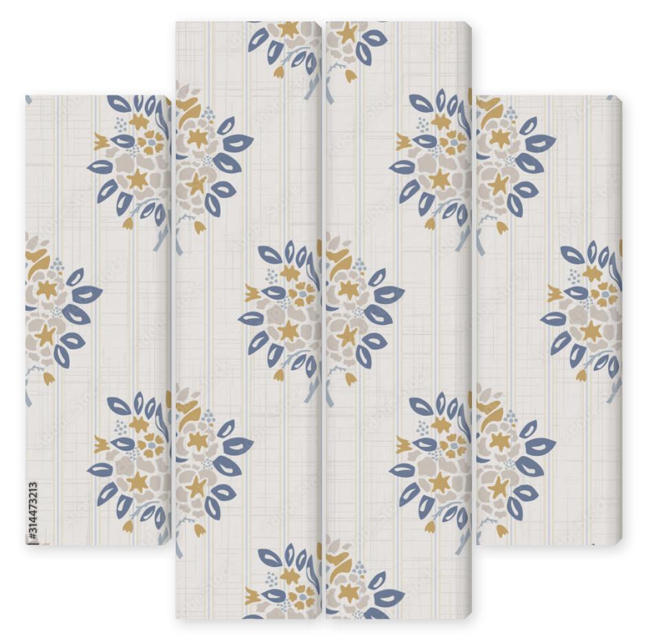 Obraz Kwadryptyk French shabby chic damask