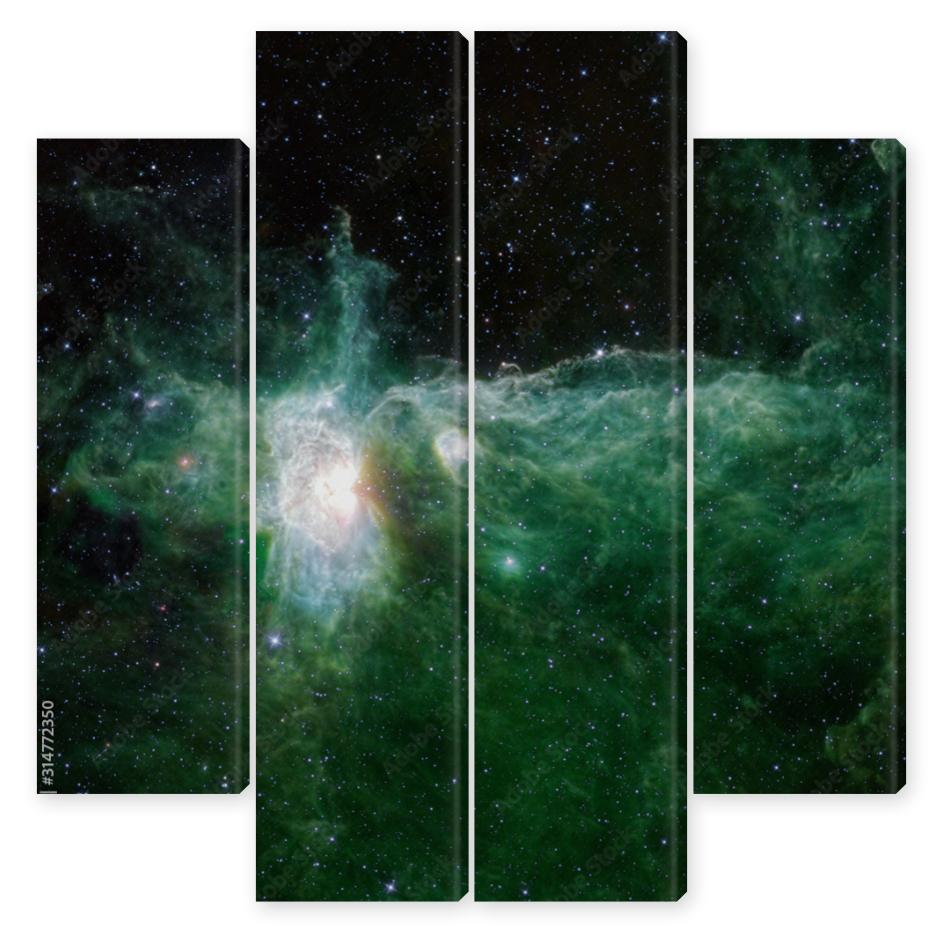 Obraz Kwadryptyk Nebula, stars and galaxies in
