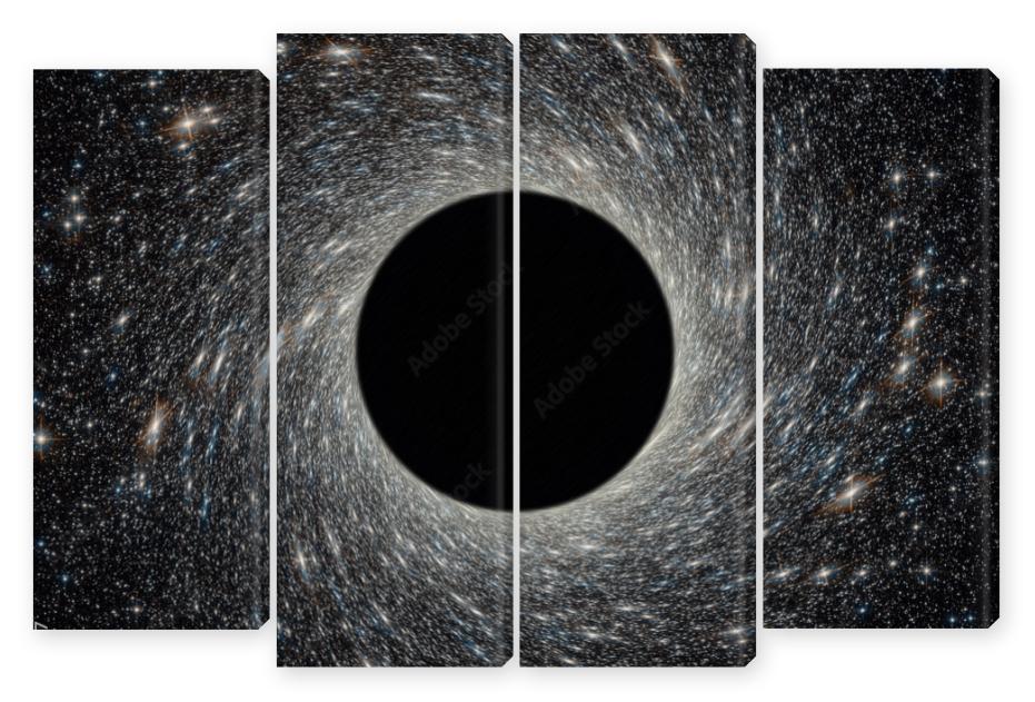 Obraz Kwadryptyk Black hole in universe.