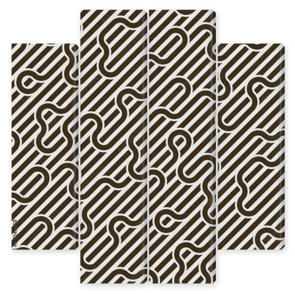 Obraz Kwadryptyk Stripy vector seamless pattern