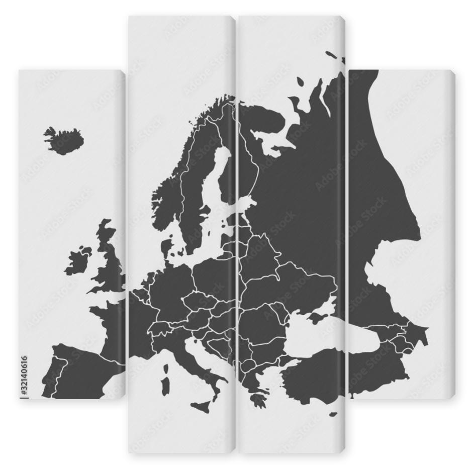 Obraz Kwadryptyk landkarte europa v2 ii