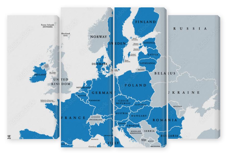 Obraz Kwadryptyk Political map of European