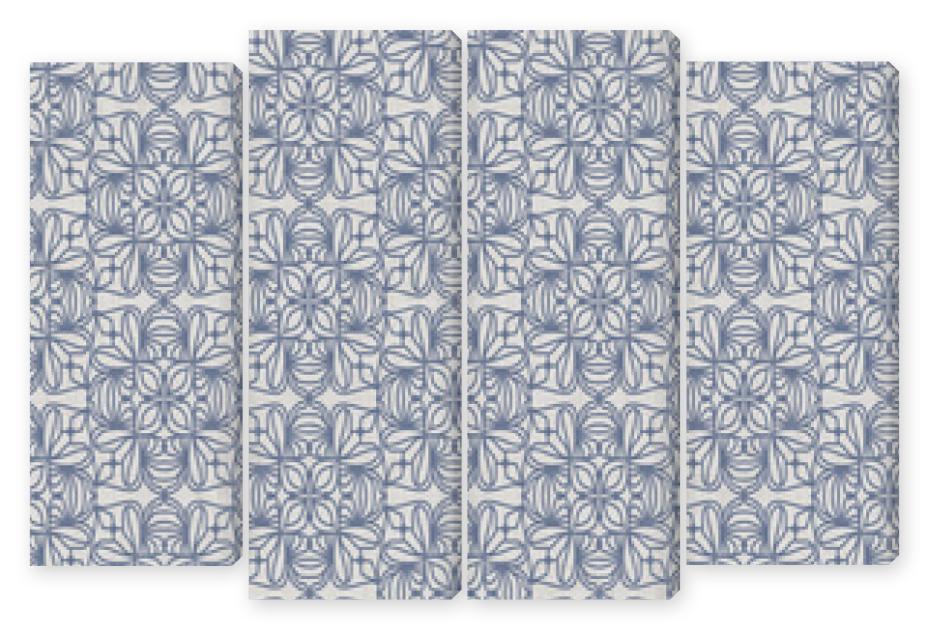 Obraz Kwadryptyk Seamless floral border pattern