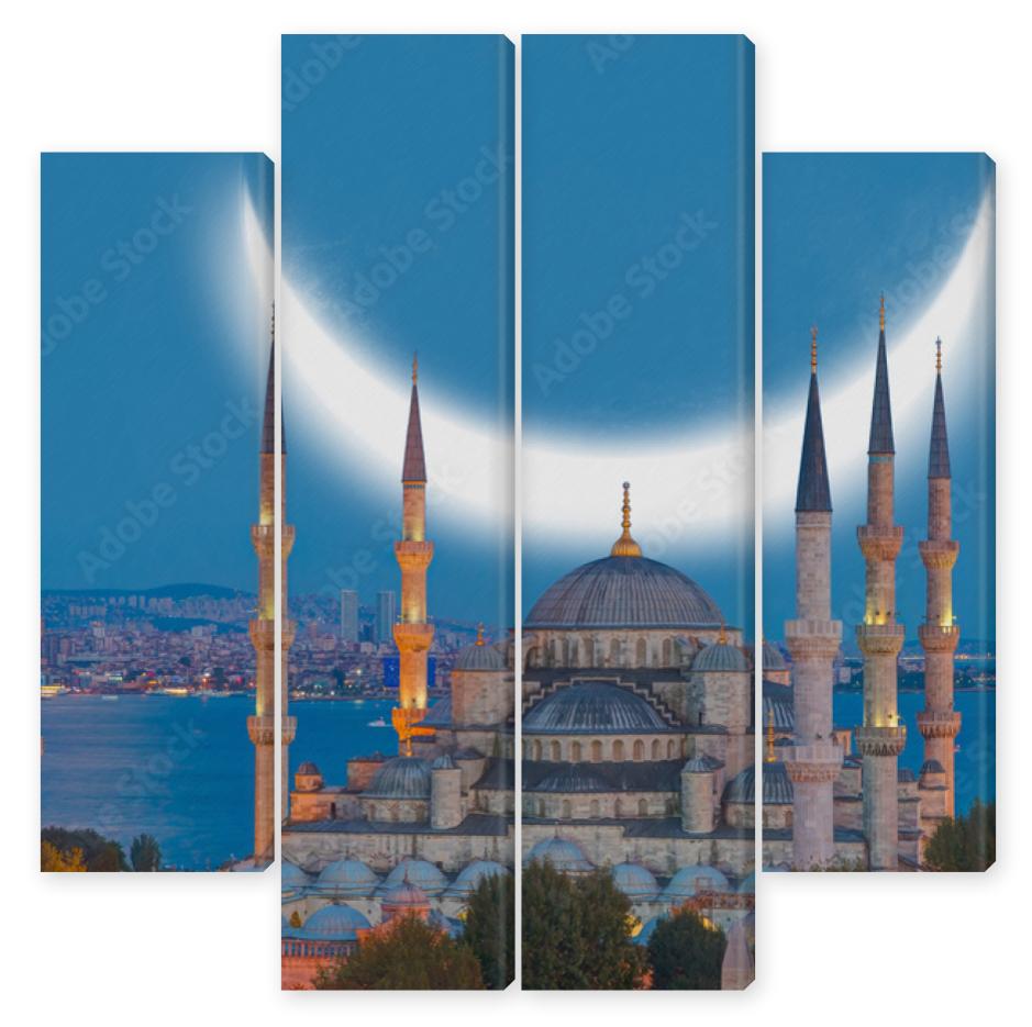 Obraz Kwadryptyk The Sultanahmet Mosque (Blue