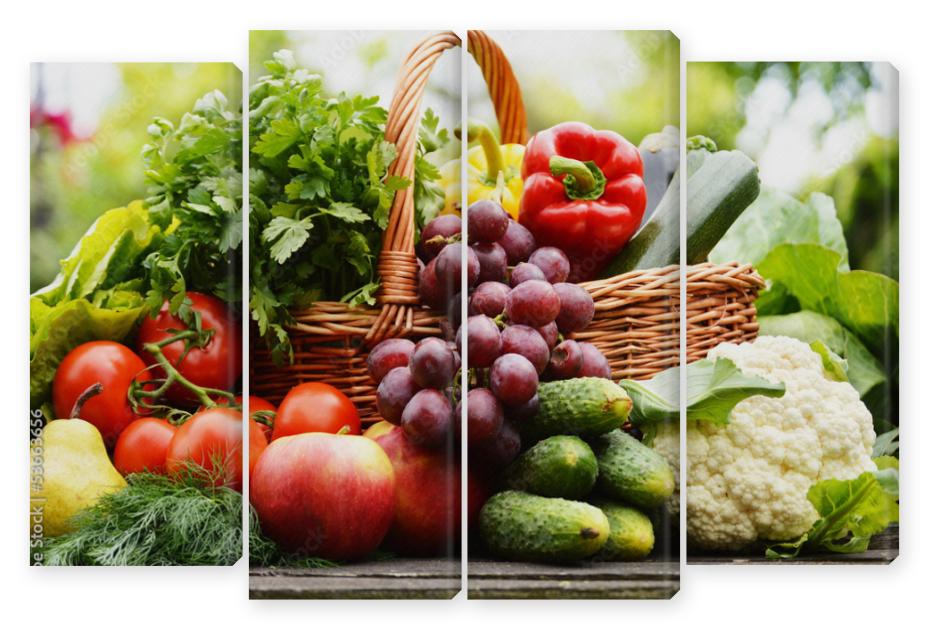 Obraz Kwadryptyk Fresh organic vegetables in