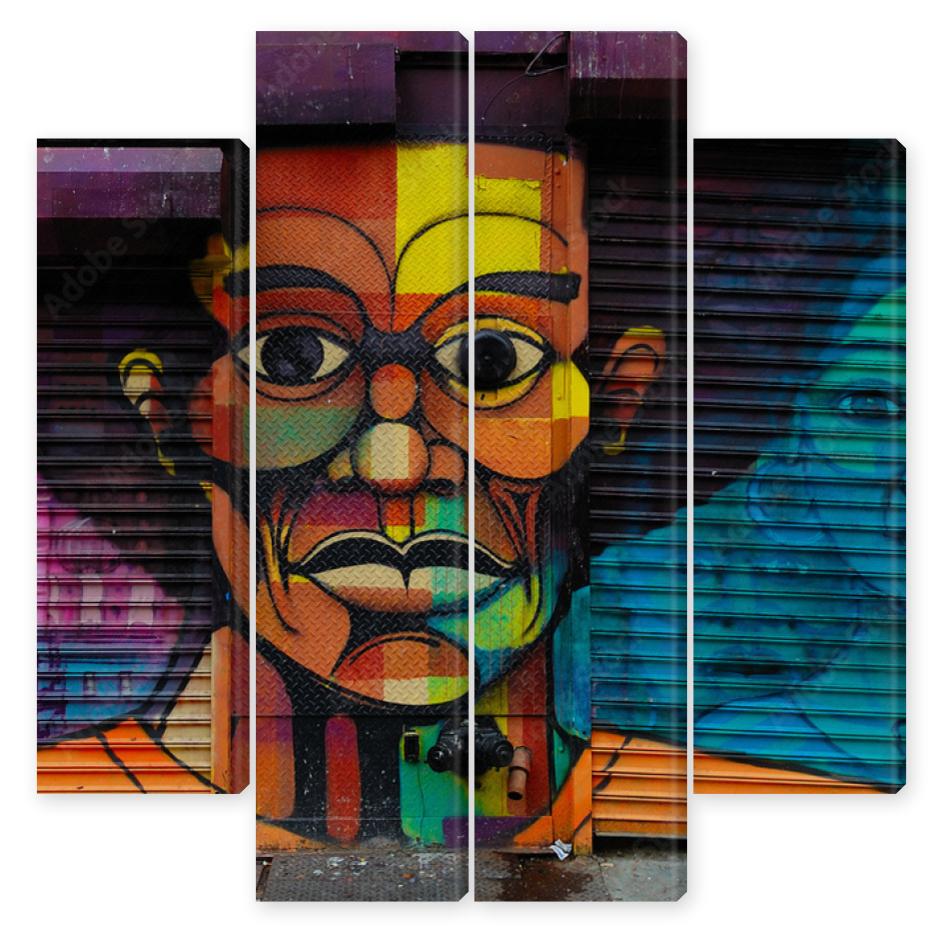 Obraz Kwadryptyk Harlem Graffiti