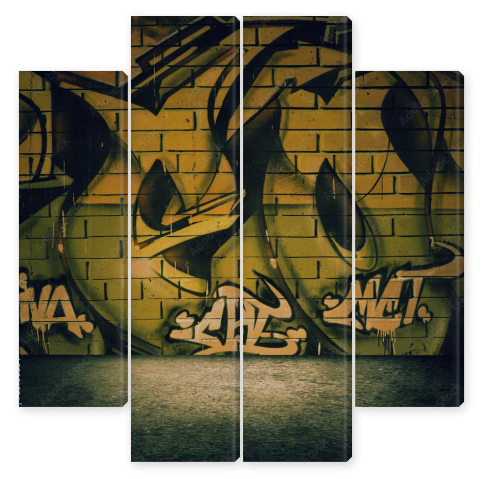 Obraz Kwadryptyk Street art graffiti wall