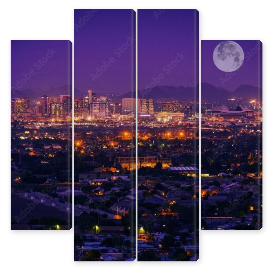 Obraz Kwadryptyk Phoenix Arizona Skyline