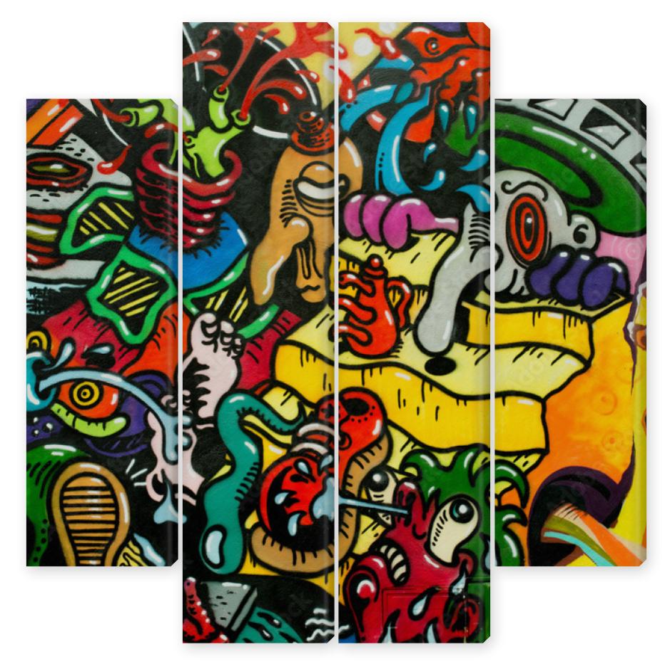 Obraz Kwadryptyk graffiti art urbain