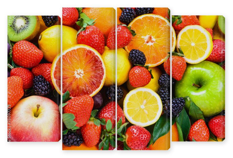 Obraz Kwadryptyk Fresh fruits mixed.Tasty