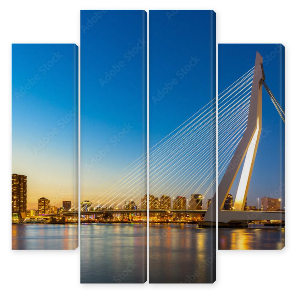 Obraz Kwadryptyk Erasmus bridge Rotterdam