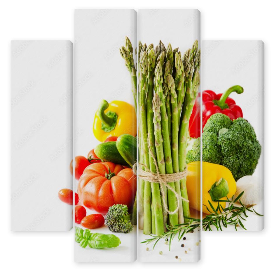 Obraz Kwadryptyk Fresh vegetables isolated on
