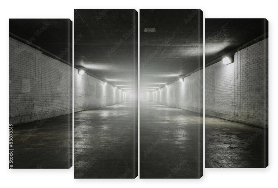 Obraz Kwadryptyk Empty tunnel with light
