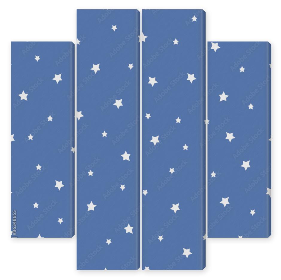 Obraz Kwadryptyk Seamless pattern with stars on