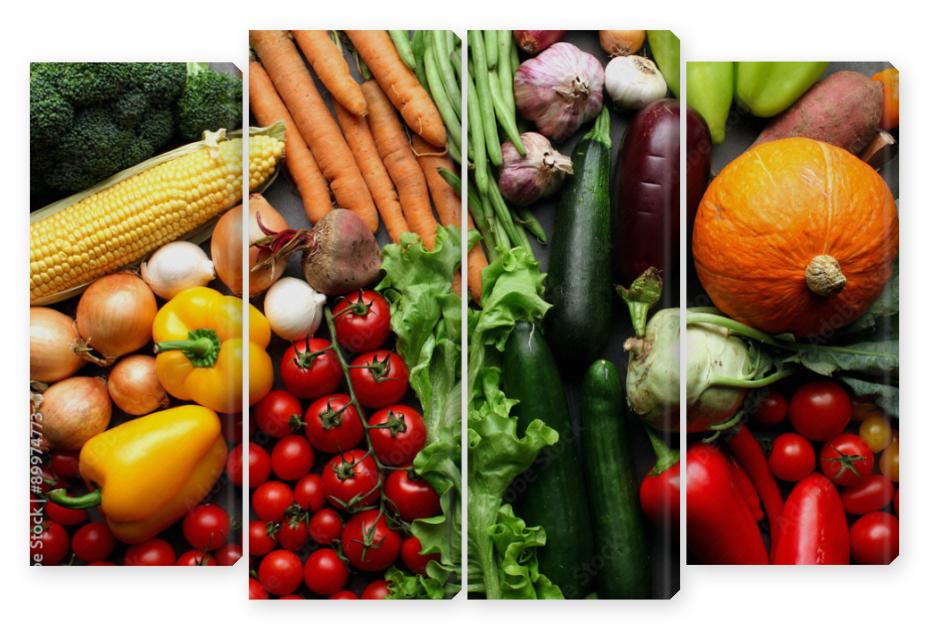 Obraz Kwadryptyk Fresh vegetables background -