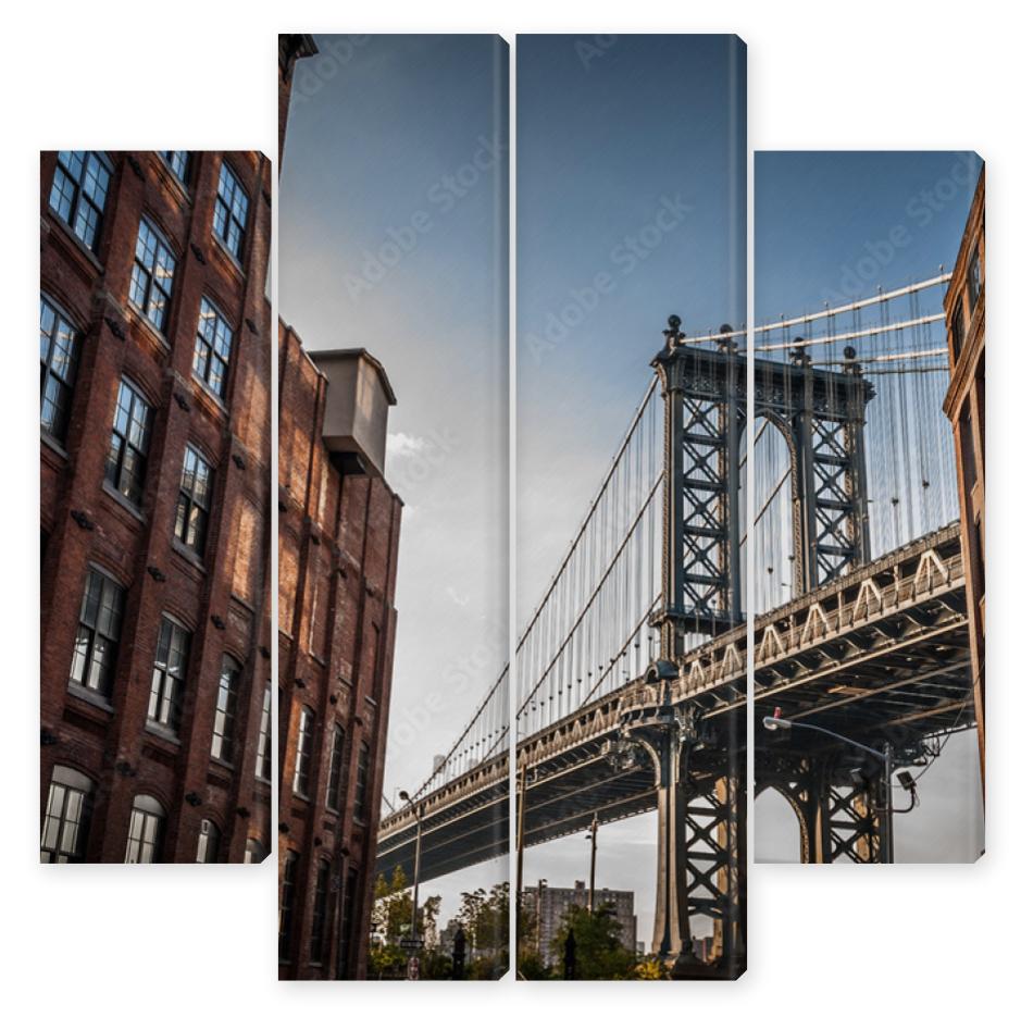 Obraz Kwadryptyk Manhattan bridge seen from a