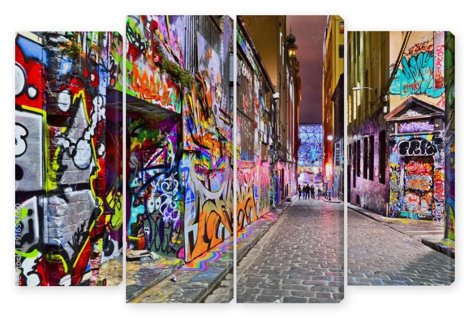 Obraz Kwadryptyk View of colorful graffiti