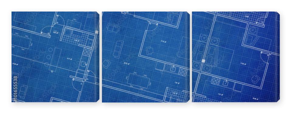 Obraz Tryptyk Clean architecture Floor plan