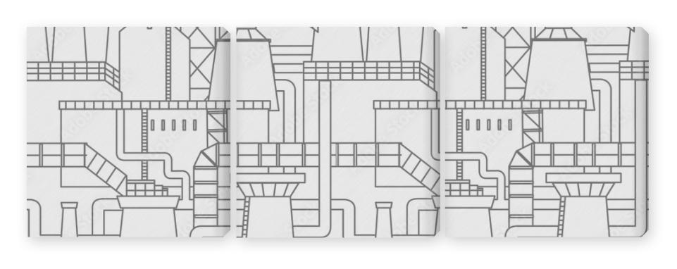 Obraz Tryptyk Industrial city pattern