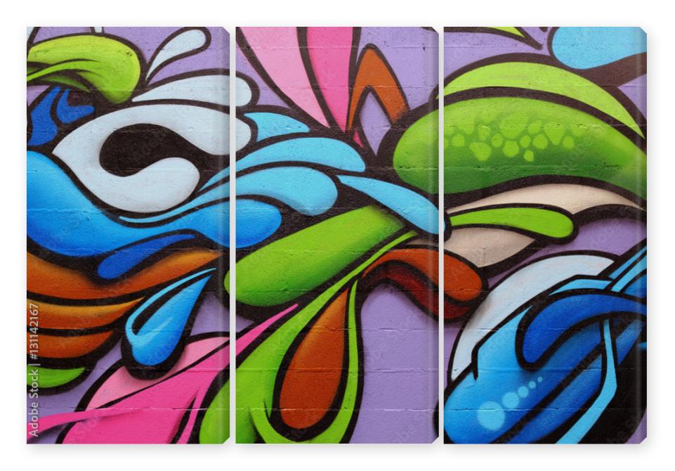 Obraz Tryptyk Colorful graffiti art