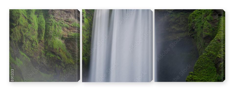 Obraz Tryptyk Skogafoss waterfall long