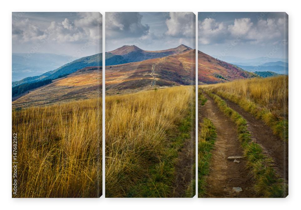 Obraz Tryptyk Bieszczady - mountains in