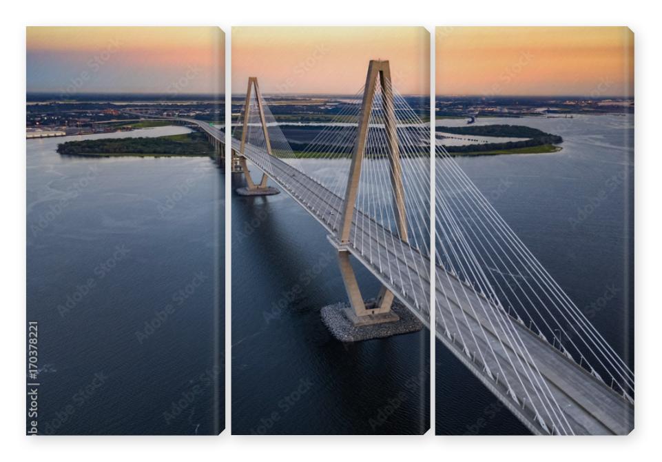 Obraz Tryptyk Charleston bridge