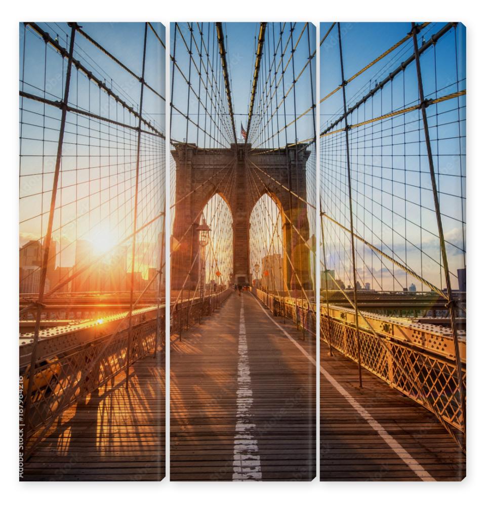 Obraz Tryptyk Brooklyn Bridge in New York