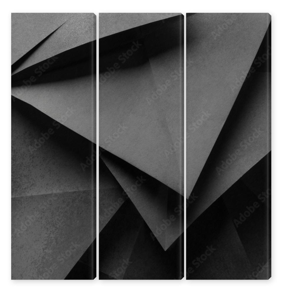 Obraz Tryptyk Geometric shapes of gray paper