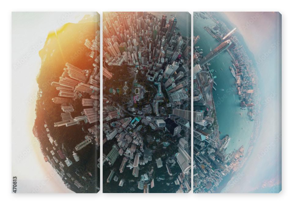 Obraz Tryptyk Panorama Hong Kong City