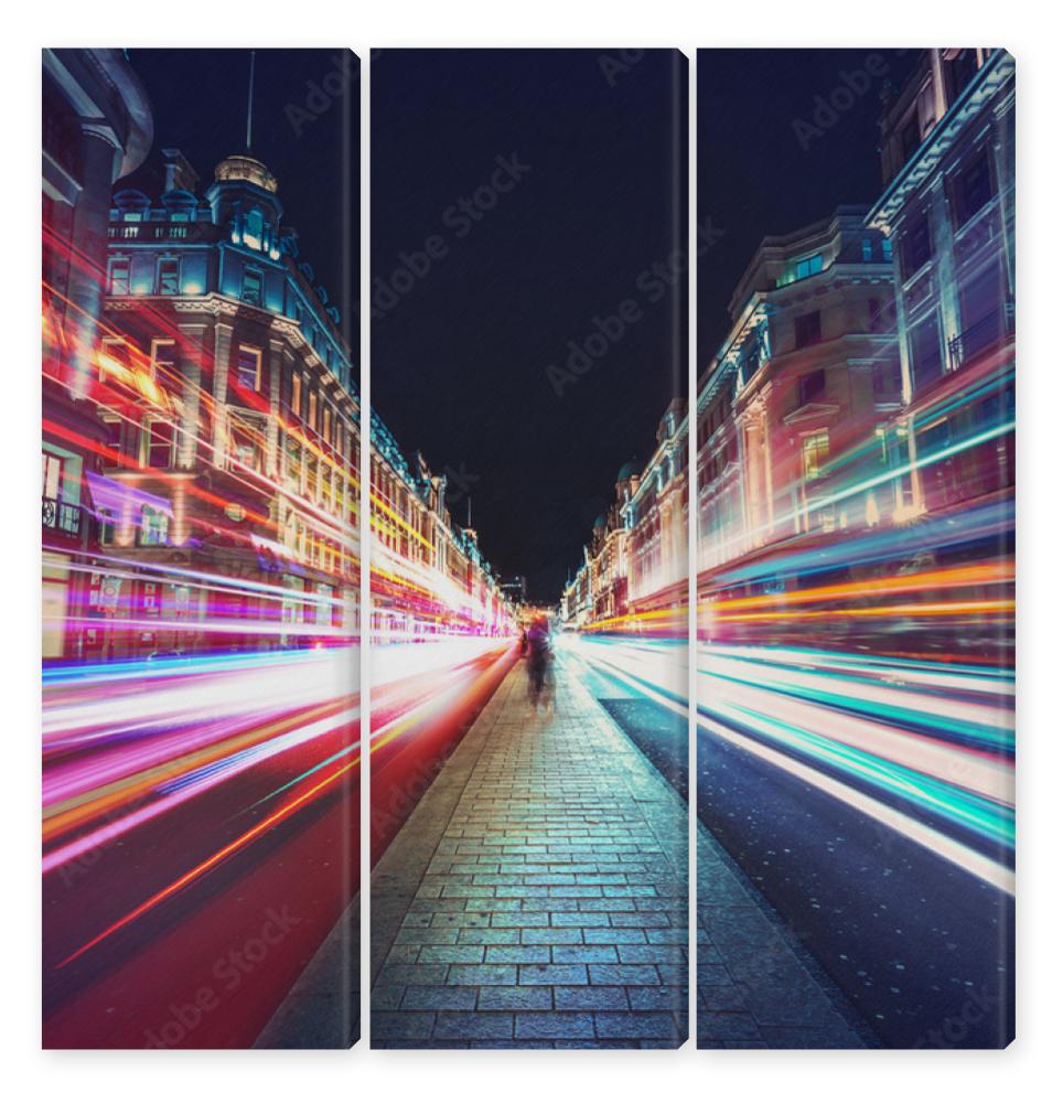 Obraz Tryptyk Speed of light in London City 
