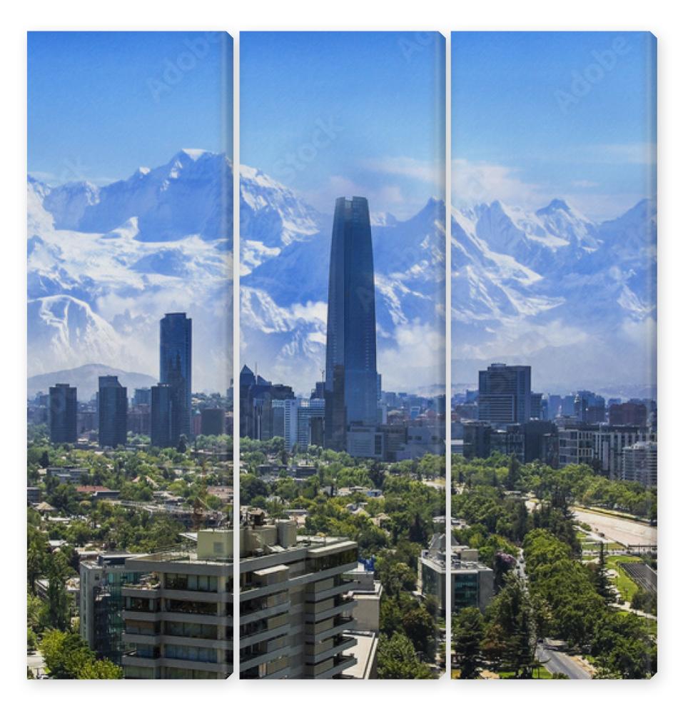 Obraz Tryptyk Santiago Chile cityscape