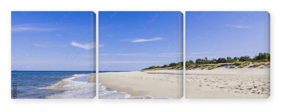 Obraz Tryptyk Sandy beach on Hel Peninsula,