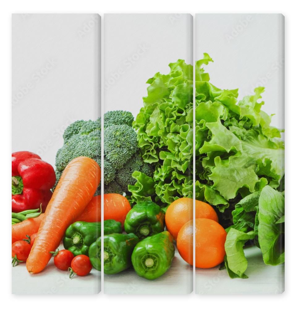 Obraz Tryptyk 新鮮な野菜の盛り合わせ
