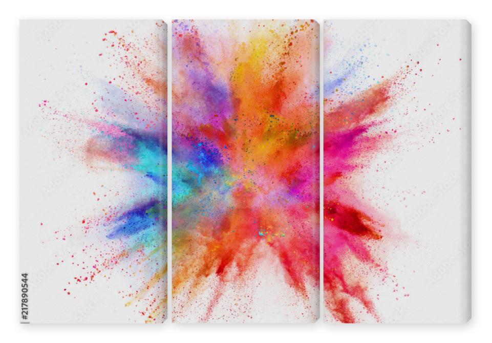 Obraz Tryptyk Explosion of coloured powder