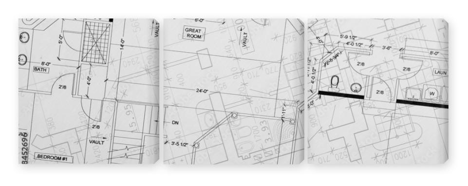 Obraz Tryptyk Architectural drawing