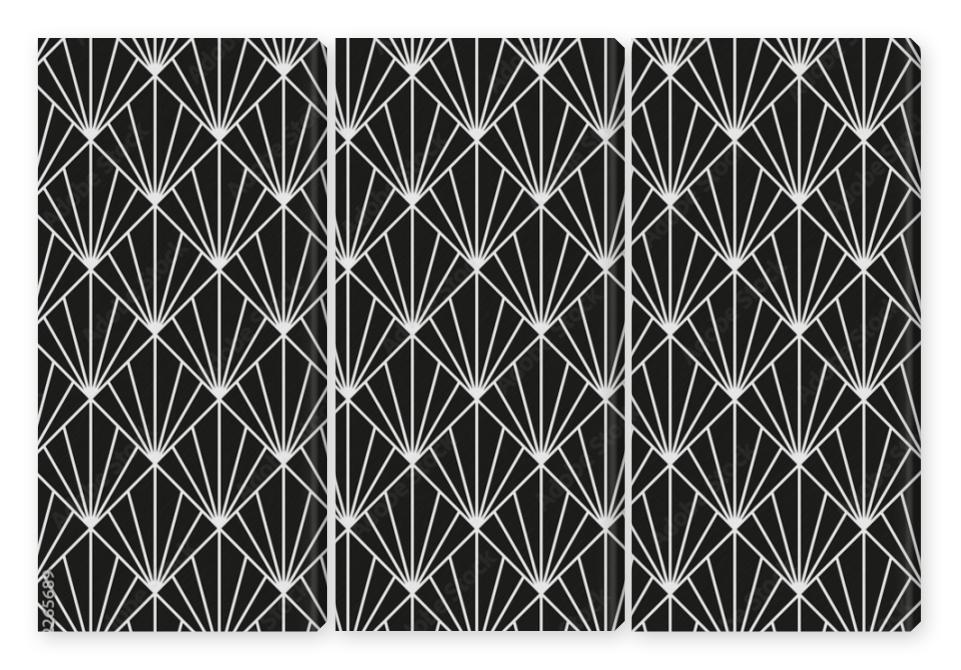 Obraz Tryptyk Seamless Art Deco pattern