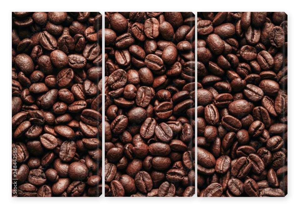 Obraz Tryptyk Roasted coffee beans