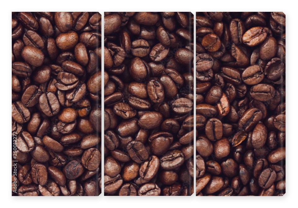 Obraz Tryptyk Roasted coffee beans