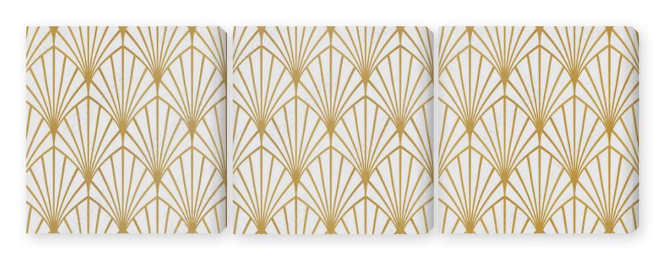 Obraz Tryptyk Abstract gold art deco pattern