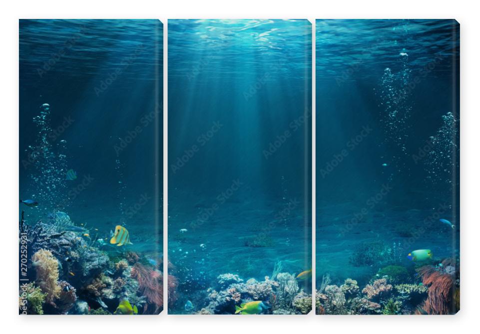 Obraz Tryptyk Underwater Scene - Tropical
