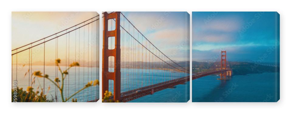 Obraz Tryptyk San Francisco's Golden Gate