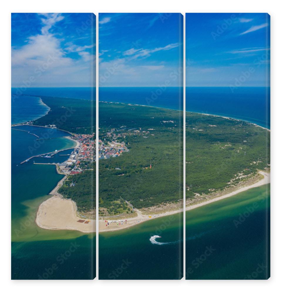 Obraz Tryptyk Aerial view of Hel Peninsula