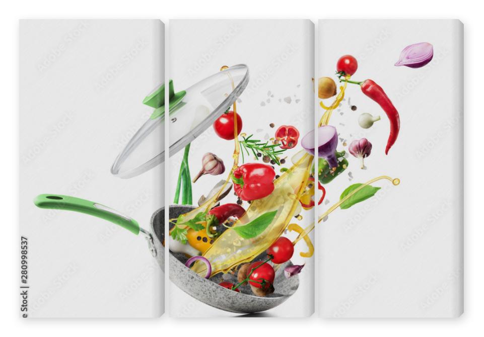 Obraz Tryptyk Cooking concept. Vegetables